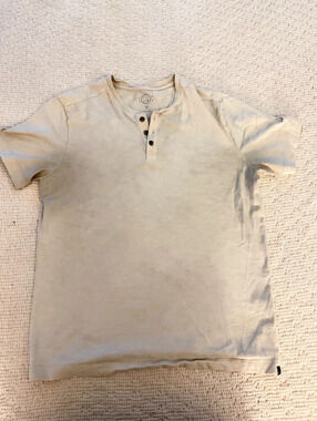 Cream Short Sleeve Henley